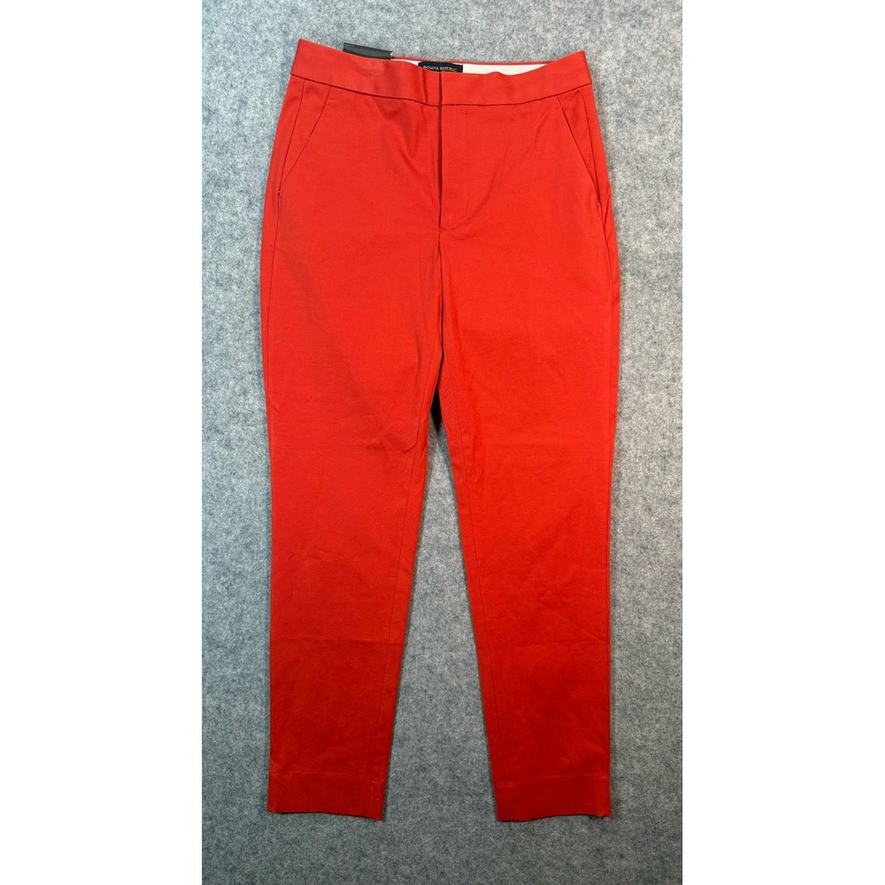 Banana Republic Womens Red High-Rise Slim Ankle Stretch Pants Size 4